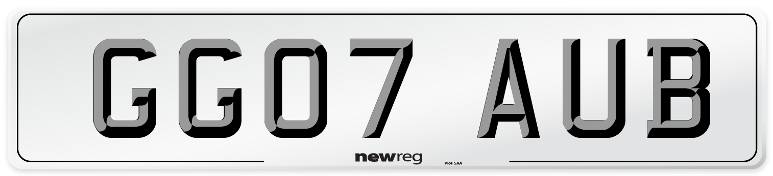 GG07 AUB Number Plate from New Reg